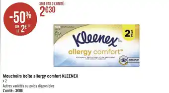 Géant Casino Kleenex mouchoirs boîte allergy comfort offre