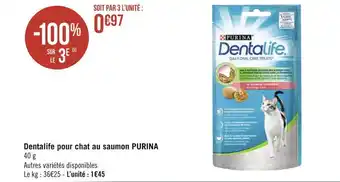 Géant Casino Purina dentalife pour chat au saumon offre