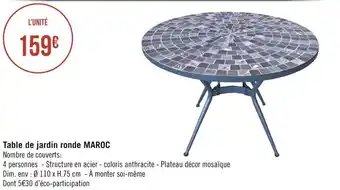Géant Casino Table de jardin ronde maroc offre