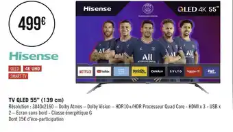 Casino Supermarchés Hisense tv qled 55’’ (139 cm) offre