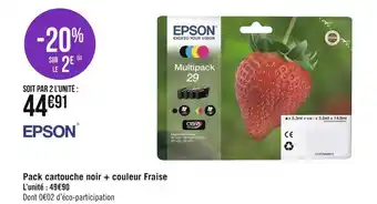Epson pack cartouche noir + couleur fraise