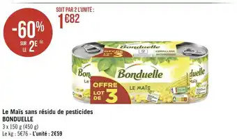 Géant Casino Bonduelle le maïs sans résidu de pesticides offre