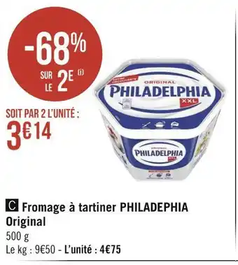Géant Casino Philadephia fromage à tartiner original offre
