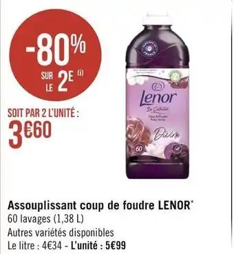 Géant Casino Lenor assouplissant coup de foudre* offre
