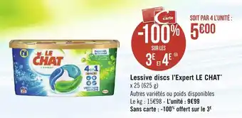Géant Casino Le chat lessive discs l’expert offre