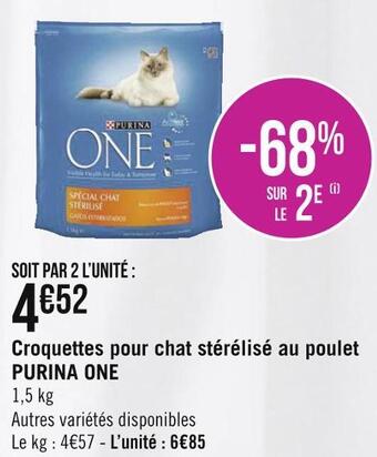 Géant Casino Purina one croquettes pour chat stérélisé au poulet offre