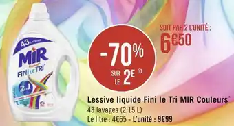 Mir lessive liquide fini le tri couleurs*