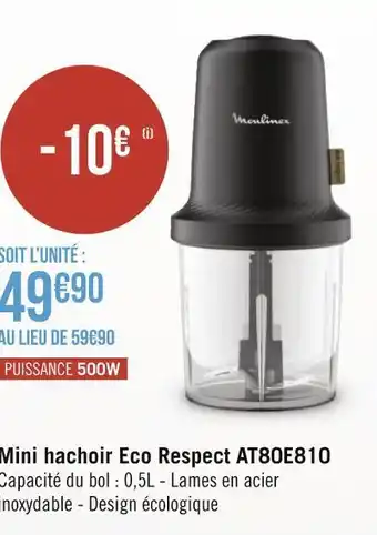 Géant Casino Moulinex mini hachoir eco respect at80e810 offre