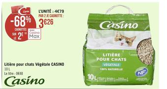 Géant Casino Casino litière pour chats végétale offre