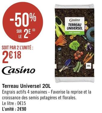 Géant Casino Terreau universel 20l offre