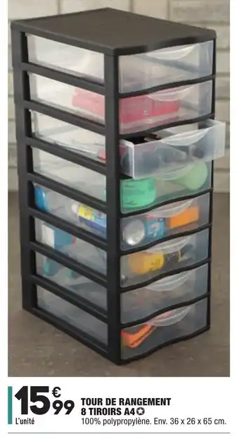 ALDI Tour de Rangement 8 Tiroirs A4 offre