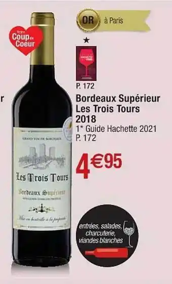 Cora x Carrefour Bordeaux Supérieur Les Trois Tours 2018 offre