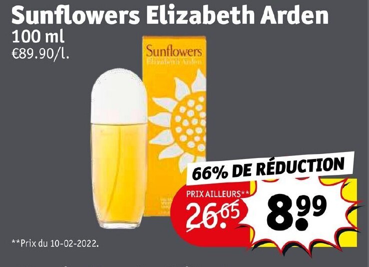 Promo Sunflowers elizabeth arden chez Kruidvat