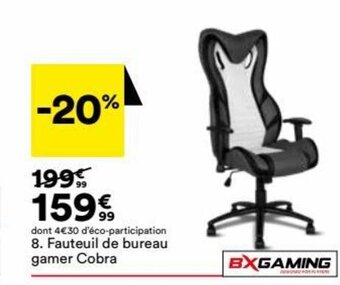 BUT Fauteuil de Bureau Gamer Cobra offre