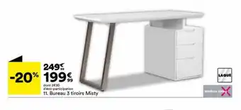 BUT Bureau 3 tiroirs Misty offre