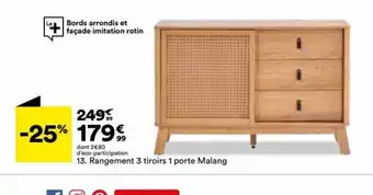 BUT Rangement 3 Tiroirs 1 Porte Malang offre