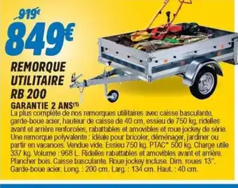 E.Leclerc L'Auto Remorque Utilitaire offre