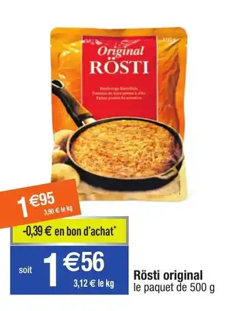 Migros Rösti Original offre