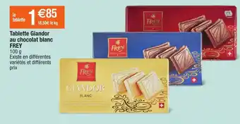 Migros Tablette Giandor Au Chocolat Blanc Frey offre