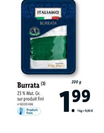 Lidl Burrata offre