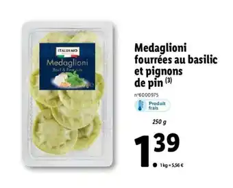 Medaglioni Fourrées Au Basilic Et Pignons De Pin