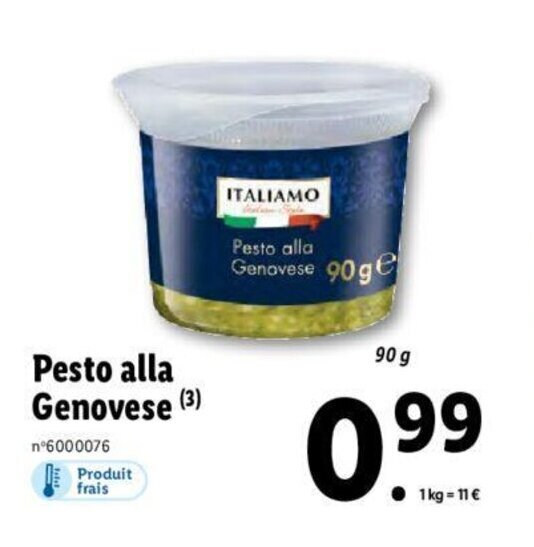 Promo Pesto Alla Genovese chez Lidl