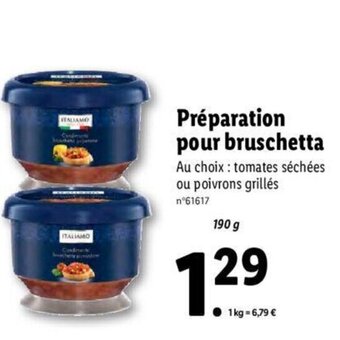 Lidl Préparation Pour Bruschetta offre