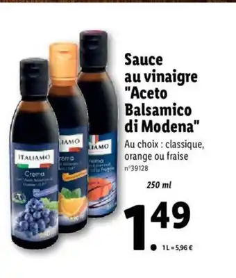 Lidl Sauce Au Vinaigre "Acetp Balsamico Di Modena" offre