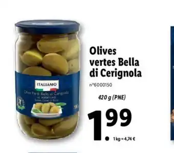 Lidl Olives Vertes Bella Di Cerignola offre