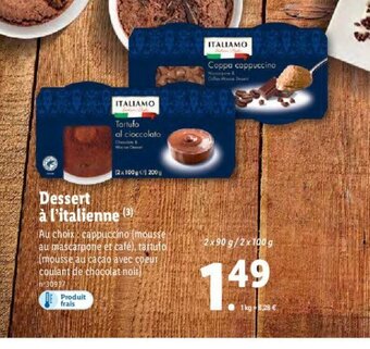 Lidl Dessert A L'Italienne offre