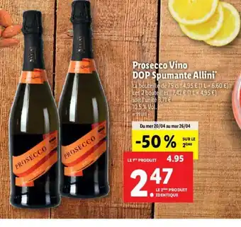Lidl Prosecco Vino DOP Spumante Allini offre
