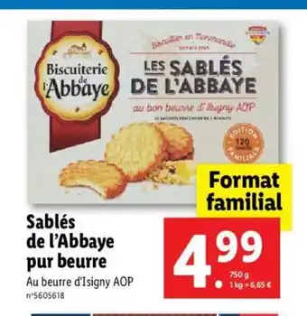 Lidl Sablés De L'Abbaye Pur Beurre offre