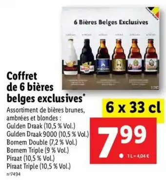 Lidl Coffret De 6 Biéres Belges Exlcusives* offre