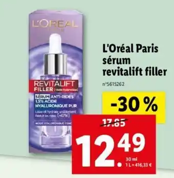 Lidl L'Oréal Paris Sérum Revitalift Filler offre