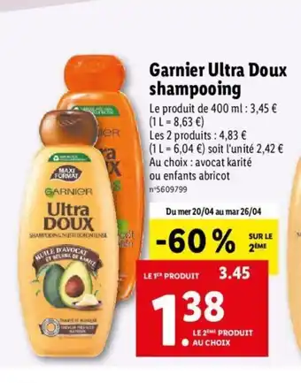 Lidl Garnier Ultra Doux Shampooing offre