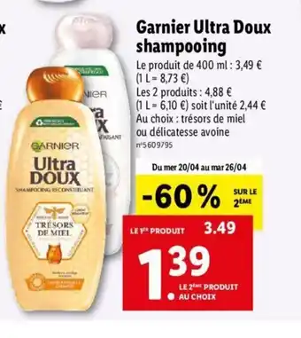 Lidl Garnier Ultra Doux Shampooing offre