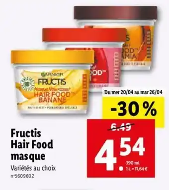Lidl Fructis Hair Food Masque offre