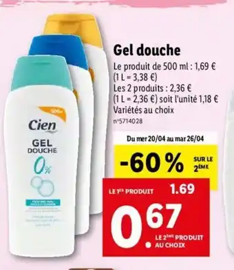 Lidl Gel Douche offre