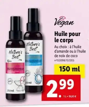 Lidl Huile Pour Le Corps offre
