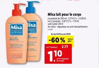 Lidl Mixa Lait Pour Le Corps offre