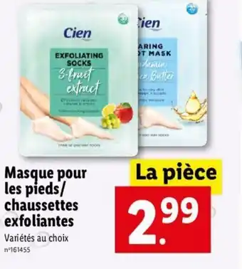 Lidl Masque Pour Les Pieds/Chaussettes Exfoliantes offre