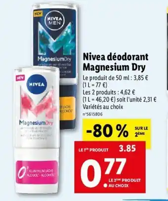 Lidl Nivea Déodorant Magnesium Dry offre