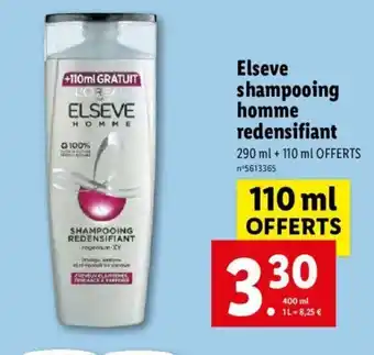 Lidl Elseve Shampooinh Homme Redensifiant offre