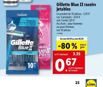 Lidl Gillette Blue II Rasoirs Jetables offre