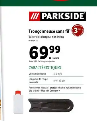 Lidl Tronconneuse Sans Fil* offre