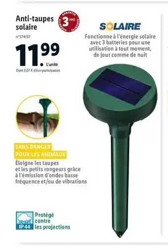 Lidl Anti-Taupes Solaire offre