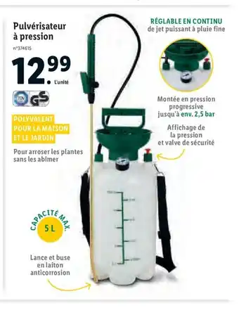 Lidl Pulvérisateur A PRession offre