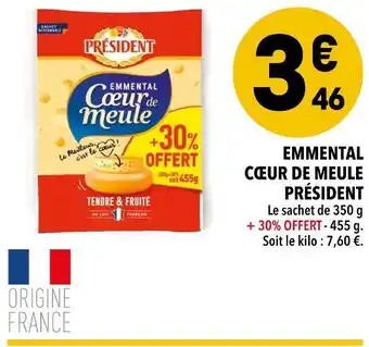 Supeco Président emmental cœur de meule offre
