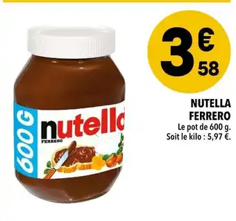 Supeco Ferrero nutella offre