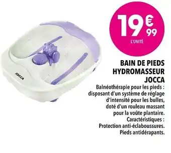 Supeco Jocca bain de pieds hydromasseur offre